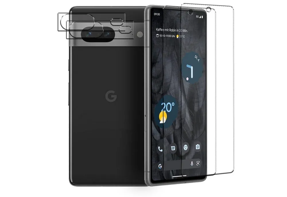 CoolGadget Schutzfolie Panzerfolie für Pixel 7, (Spar-Set 4in1, 2x Displayschutz, 2x Kameraschutz), Panzerglas Schutzfolie für Google Pixel 7 Folie