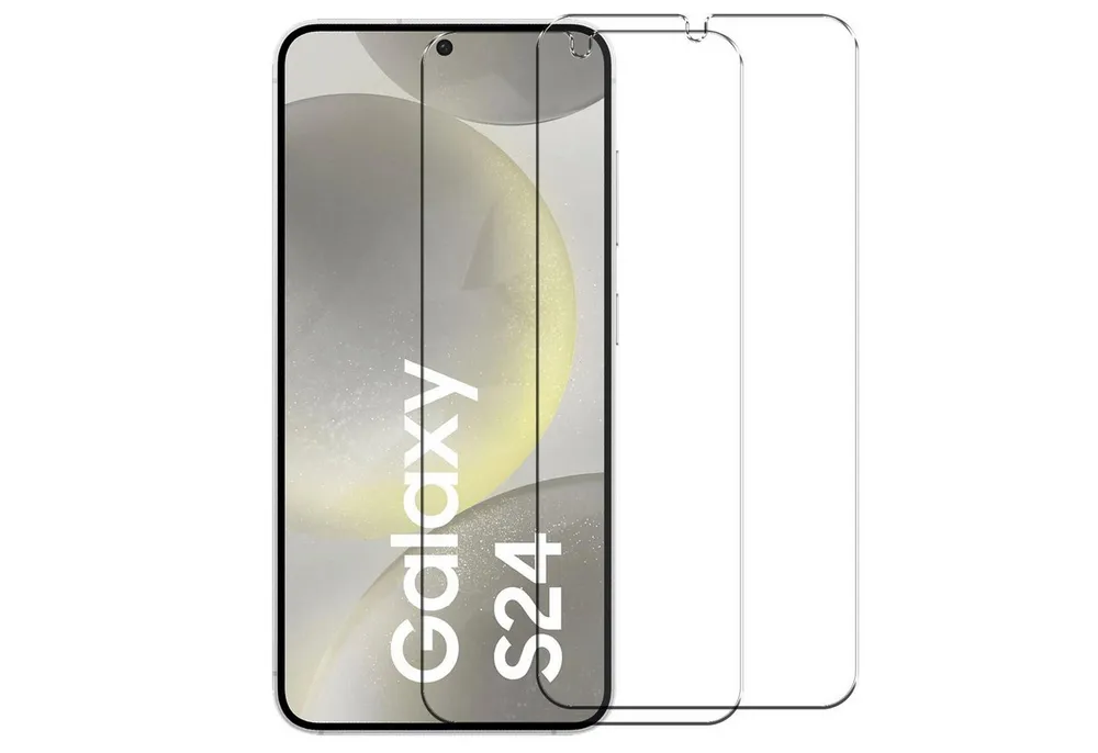 CoolGadget Schutzfolie Panzerfolie für Samsung Galaxy S24, (9H Härtegrad, 2x Schutzglas, 1xReinigungset), Panzer Schutzfolie 2 Stück für Samsung Galaxy S24 Glas Folie