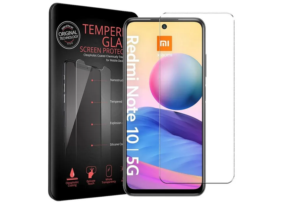 CoolGadget Schutzfolie Panzerfolie für Xiaomi Redmi Note 10 5G, (9H Härtegrad, 2x Schutzglas, 1xReinigungset), Displayfolie Panzer Schutzfolie 2 Stück für Redmi Note 10 5G Glasfolie