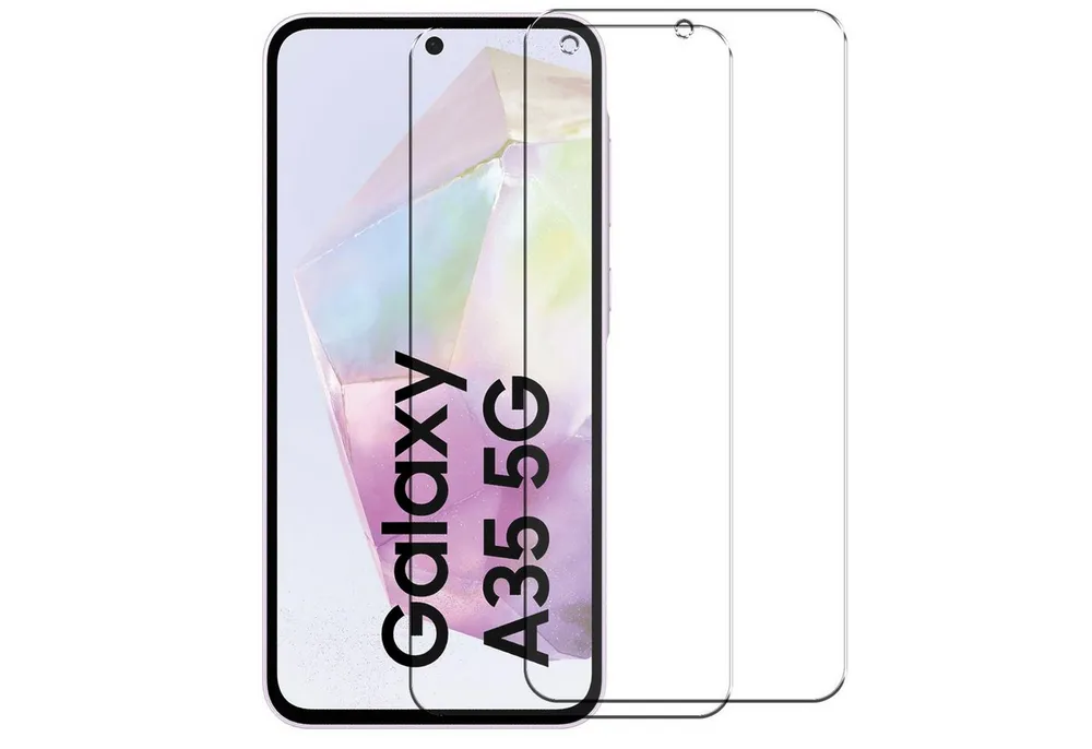 CoolGadget Schutzfolie Panzerfolie für Samsung Galaxy A35 5G, (9H Härtegrad, 2x Schutzglas, 1xReinigungset), Panzer Schutzfolie 2 Stück für Samsung Galaxy A35 5G Glas Folie