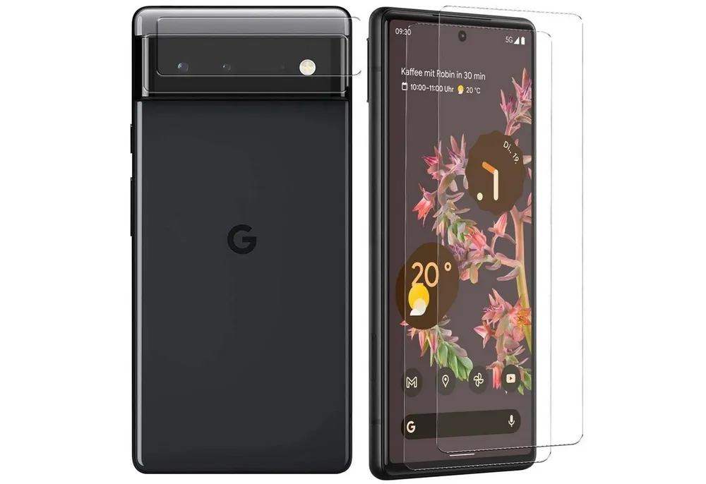 CoolGadget Schutzfolie Panzerfolie für Google Pixel 6 Pro, (Spar-Set 4in1, 2x Displayschutz, 2x Kameraschutz), Panzerglas Schutzfolie für Google Pixel 6 Pro Folie