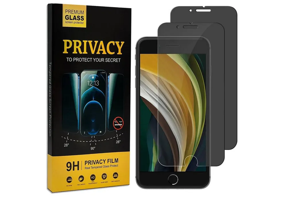 CoolGadget Schutzfolie Sichtschutz Panzerfolie für iPhone 7 Plus / 8 Plus, (Spar-Set 2in1, Fullscreen), Privacy Glas 2x Anti-Spy Schutzfolie für iPhone 7 Plus / 8 Plus Folie
