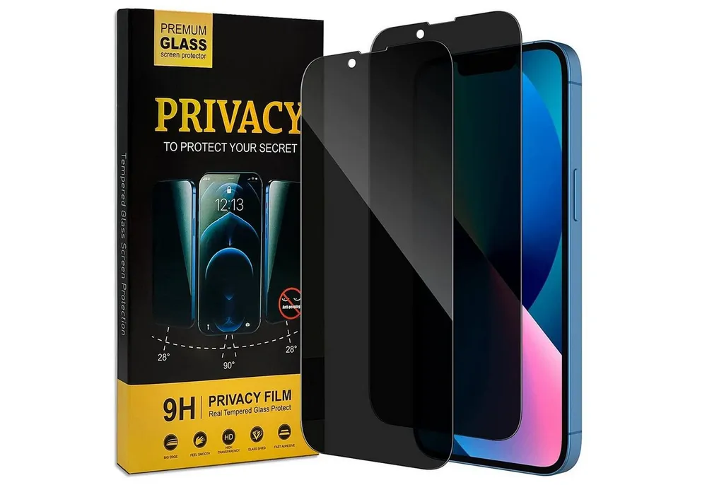 CoolGadget Schutzfolie Sichtschutz Panzerfolie für iPhone 13 Mini, (Spar-Set 2in1, Fullscreen), Privacy Fullscreen Glas Anti-Spy Schutzfolie für iPhone 13 Mini Folie