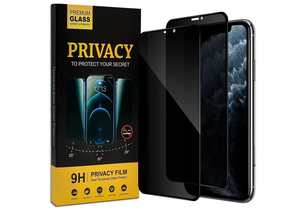 CoolGadget Schutzfolie Sichtschutz Panzerfolie für iPhone X / XS, (Spar-Set 2in1, Fullscreen), Privacy Fullscreen Glas 2x Anti-Spy Schutzfolie für iPhone X XS Folie