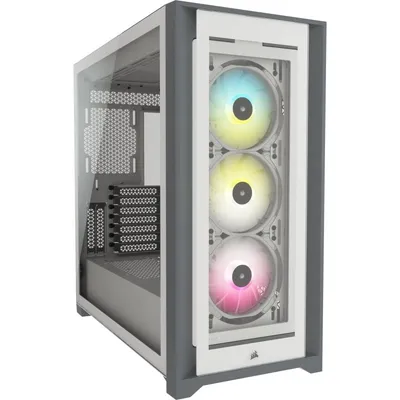 Corsair iCUE 5000X RGB gehärtetes Glas USB 3.0 Weiß