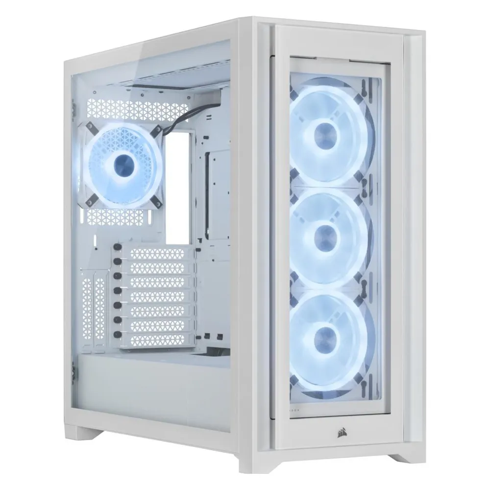 Corsair iCUE 5000X RGB QL Edition gehärtetes Glas USB 3.1 Weiß