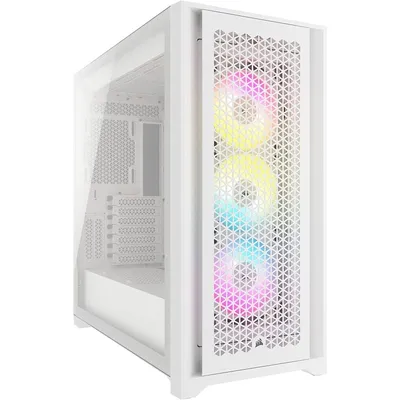 Corsair iCUE 5000D RGB AIRFLOW gehärtetes Glas USB 3.2 Weiß