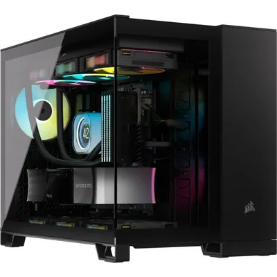 Corsair Midi-Tower ATX PC-Tower, schwarz, gehärtetes Glas, Seitenfenster, USB-C