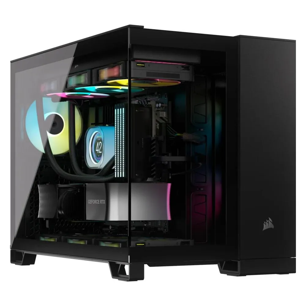 PC-Gehäuse Corsair 2500X RGB Micro Tower Schwarz Glas RGB USB-C