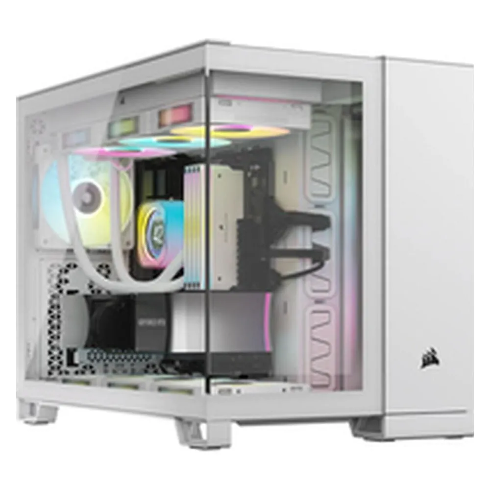PC-Gehäuse Corsair 2500X RGB Weiß ATX Micro Tower Glas Seitenpanel RGB