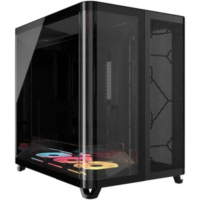Corsair AIR 5400 LX-R Link RGB Dreikammer-Gehäuse aus gehärtetem Glas, Schwarz