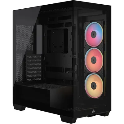 Corsair 3500X LX-R RGB Gehäuse mit gehärtetem Glas, 3 vorinstallierte RGB-Lüfter, 360mm Radiator Support