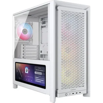 PC-Gehäuse Corsair FRAME 4000D LCD RS ARGB Weiß E-ATX InfiniRail Seitendisplay