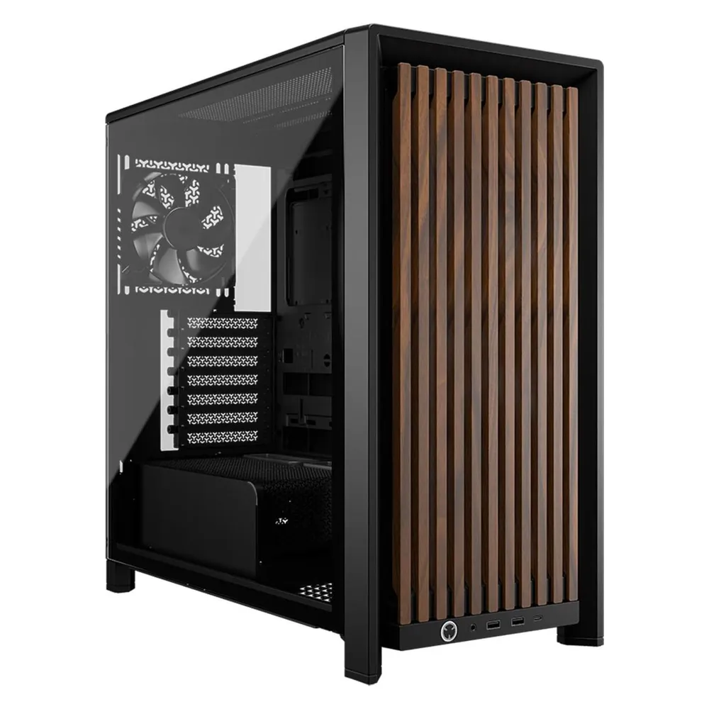 PC-Gehäuse Corsair FRAME 4000D WOOD RS Schwarz Walnuss Modular Glas