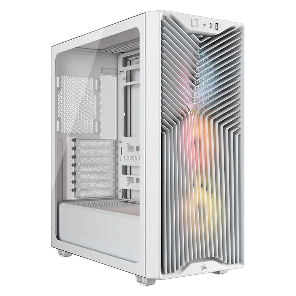 PC-Gehäuse Corsair 3200D RS ARGB Weiß 3x ARGB-Lüfter USB-C Glas