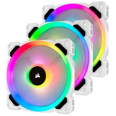 Corsair LL120 RGB 3er-Pack 120-mm-Lüfter mit Lightning Node Pro Weiß