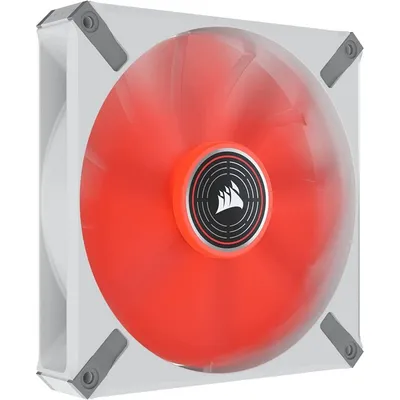 Corsair ML140 LED ELITE Premium 140 mm weißer Lüfter, PWM, Magnetschwebebahn, rote LED