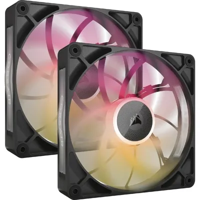 Corsair iCUE LINK RX140 MAX RGB Dual Pack zusätzlicher PWM-Lüfter 140 mm Schwarz