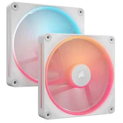Corsair iCUE LINK LX140-R RGB Dual 140 mm PWM Zusatzlüfterpaket, Weiß