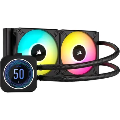 Corsair iCUE H100i ELITE LCD XT Flüssigkeitskühlungsset 240 mm Schwarz