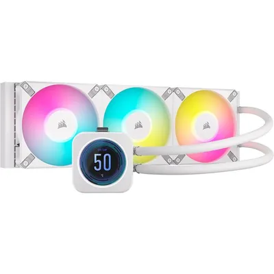 Corsair iCUE H150i ELITE LCD XT Flüssigkeitskühlsatz, 360 mm, weiß