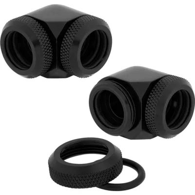 Corsair Racro 14 mm 90° Hydro X Series XF starre Kabelbinder – 2er-Pack, schwarz