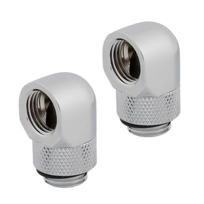 Corsair Hydro X Series 90°-Drehadapter, 2er-Pack, Chrom