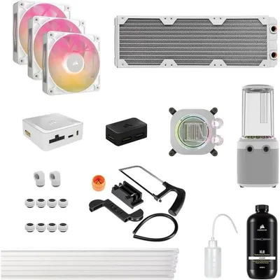 Wasserkühlung Corsair iCUE Link XH505i RX360 360mm 3 Lüfter RGB Weiß