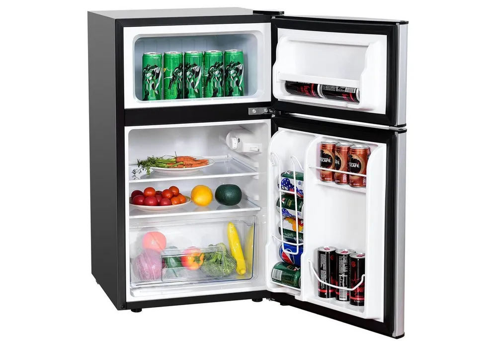 COSTWAY Kühlschrank BCD-90, 86 cm hoch, 48.5 cm breit, Gefrierkombination
