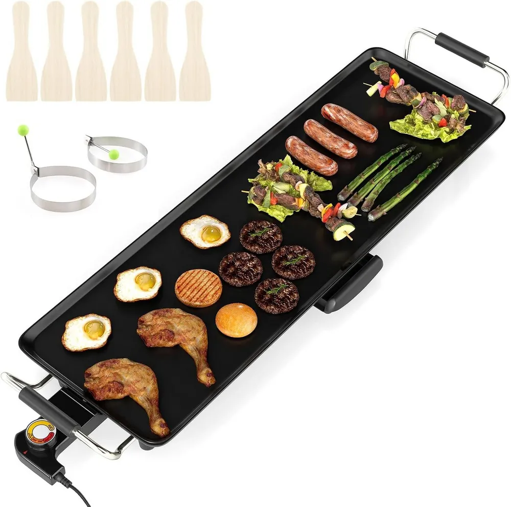 COSTWAY Tischgrill, 1800 W, 70cm elektrische Grillplatte einstellbar