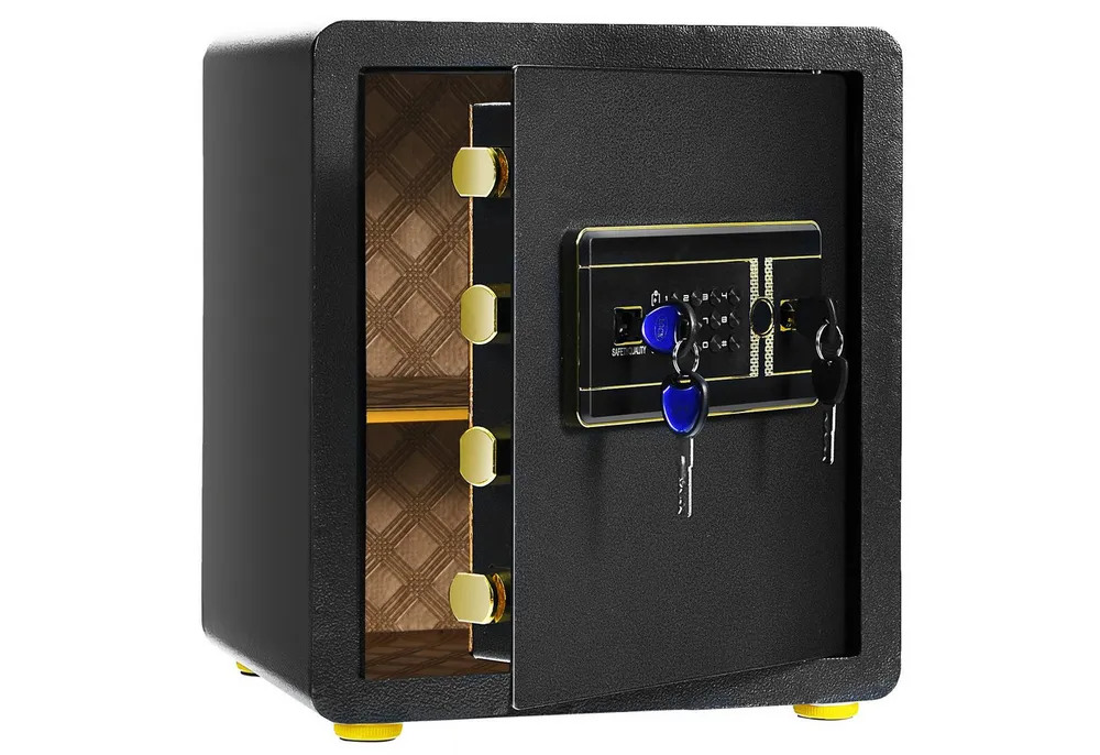 COSTWAY Tresor, 45L, mit abnehmbarem Regal & Alarmsystem, 2 Schlüsseln