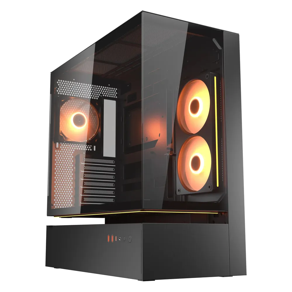 PC-Gehäuse Cougar CGR-2DA4B Midi Tower Schwarz Glas RGB Gaming