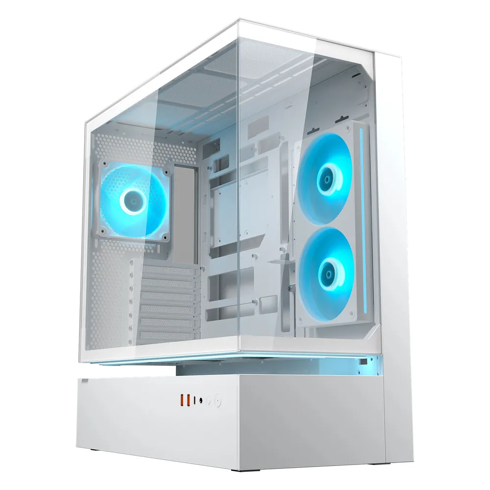 PC-Gehäuse Cougar CGR-2DA4W Midi Tower Weiß RGB Glas ATX Gaming