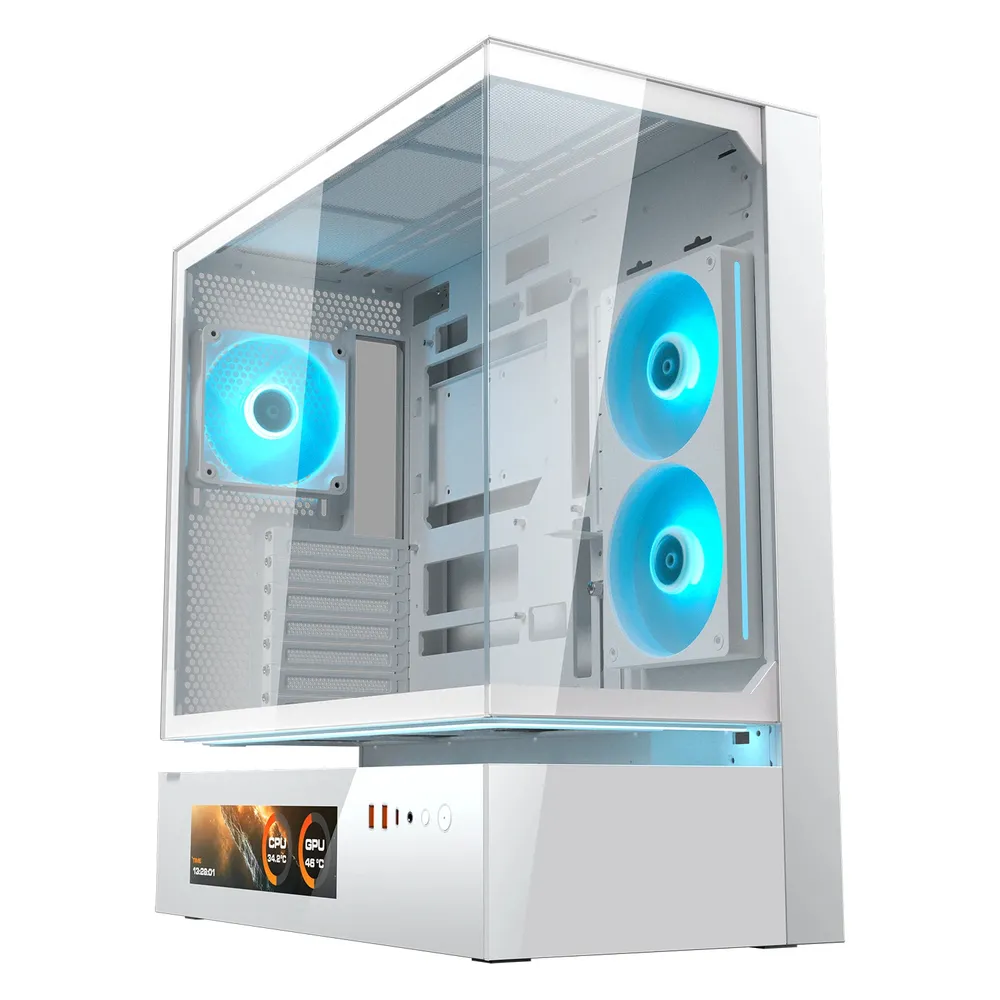 PC-Gehäuse Cougar CGR-2DA4W-V Weiß Midi Tower Glas LCD RGB Gaming