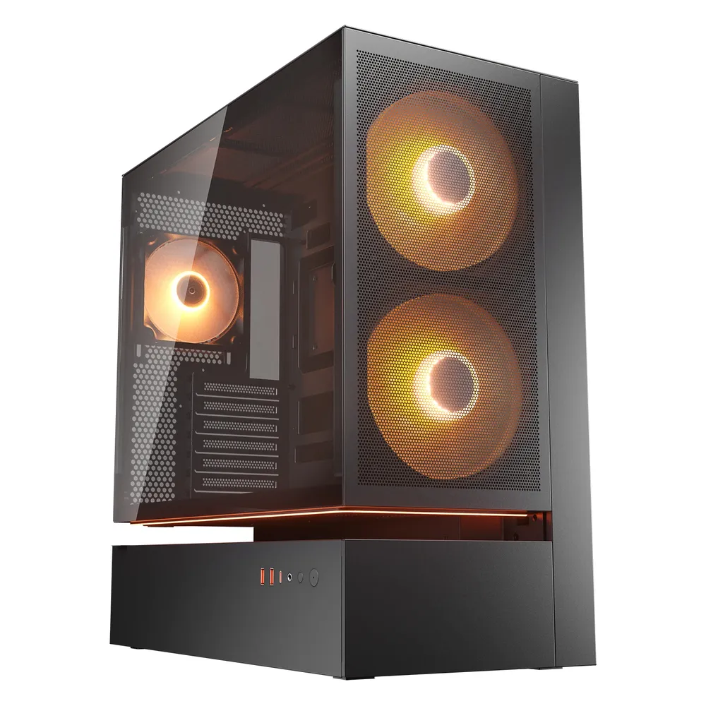 PC-Gehäuse Cougar CGR-2DA4B-M Midi Tower Glas Stahl RGB ATX Gaming
