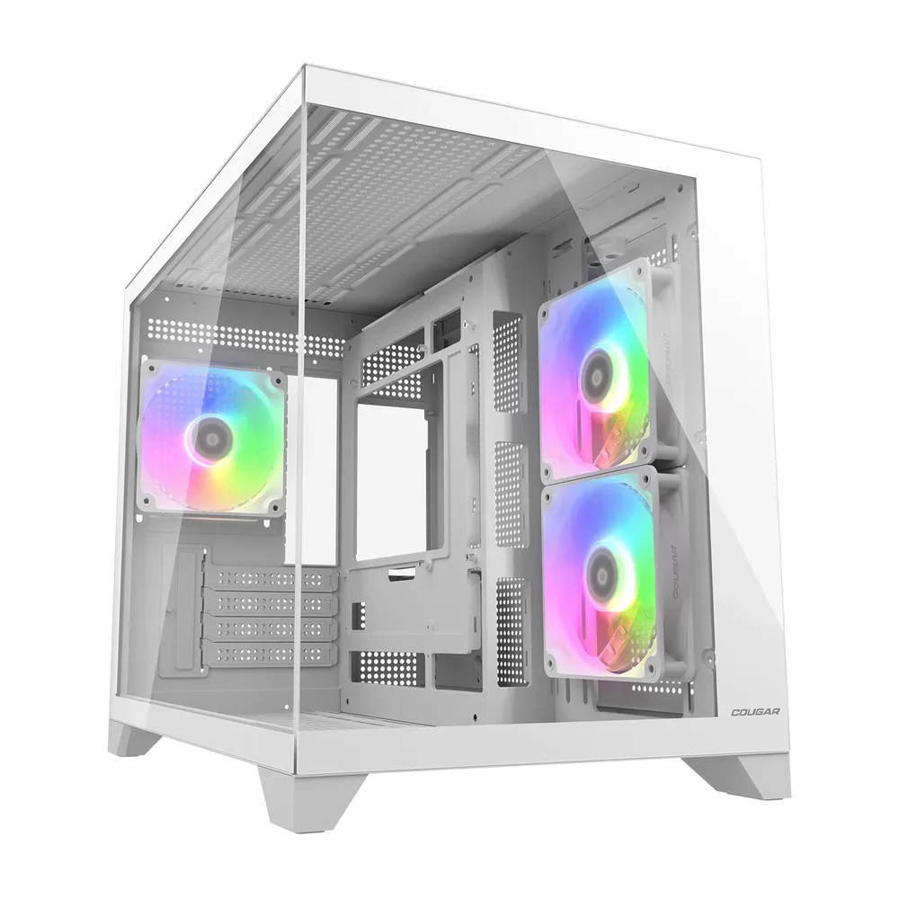 PC-Gehäuse Cougar CGR-2QA6W-RGB Mini Tower Weiß Glasfenster RGB Gaming