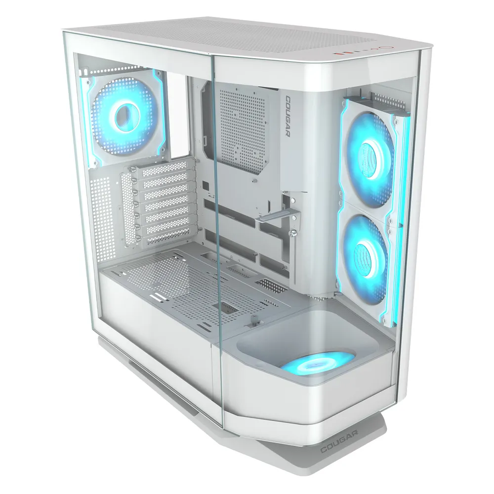 Cougar FV270 RGB Curved Tempered Glass Tower ATX/EATX/420mm GPU/USB-C Panel Weiß