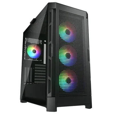 Cougar AirFace Pro RGB Mid Tower gehärtetes Glas USB-C schwarz