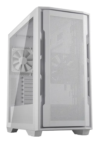 Cougar Uniface Mid Tower, weißes ATX-Gehäuse mit gehärtetem Glas, USB-C, Staubschutz