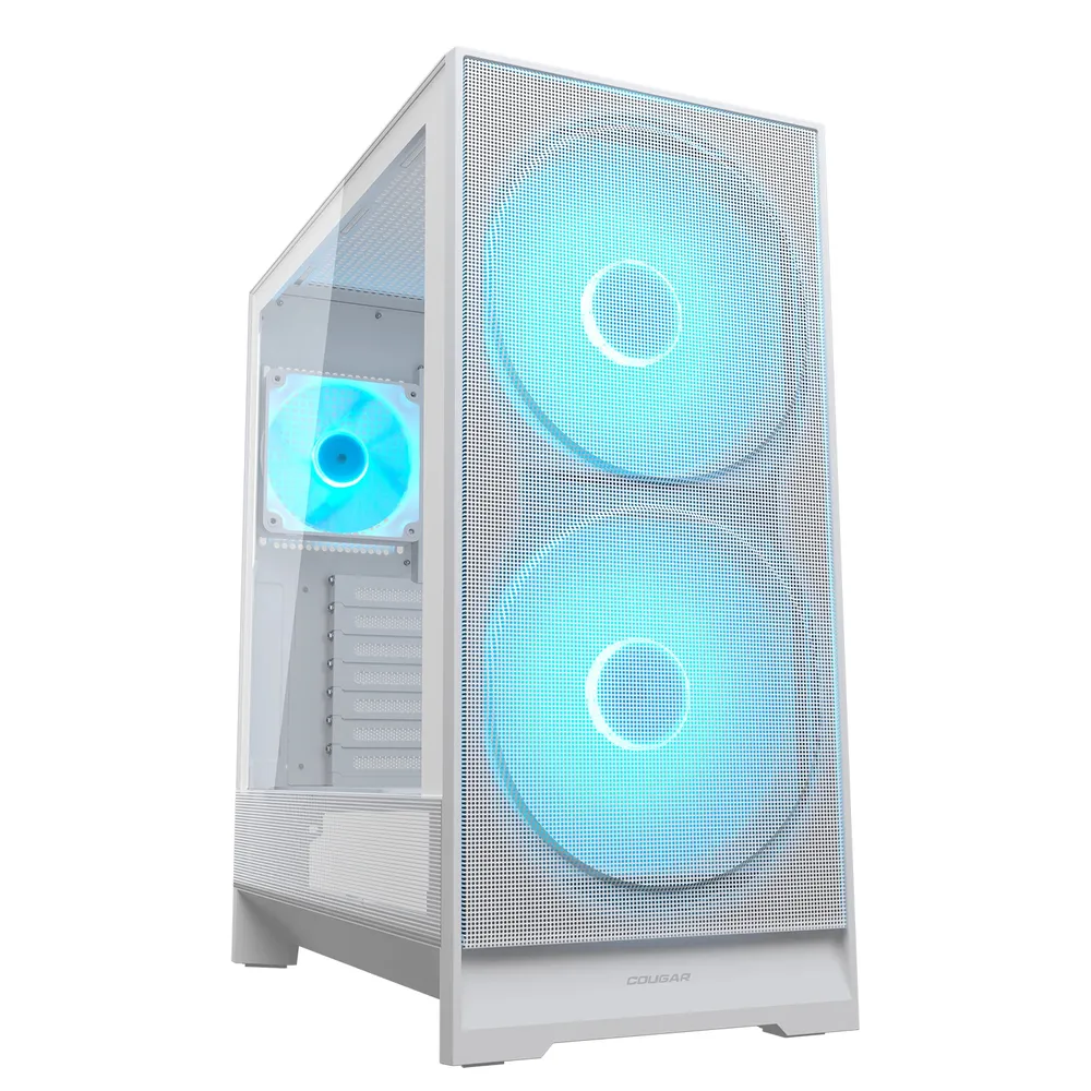 PC-Gehäuse Cougar CGR-5VA4W-RGB Midi Tower ATX weiß RGB-Glasfenster Gaming