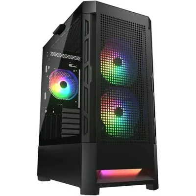 Cougar AirFace RGB Mid Tower, gehärtetes Glas, USB 3.0, Schwarz