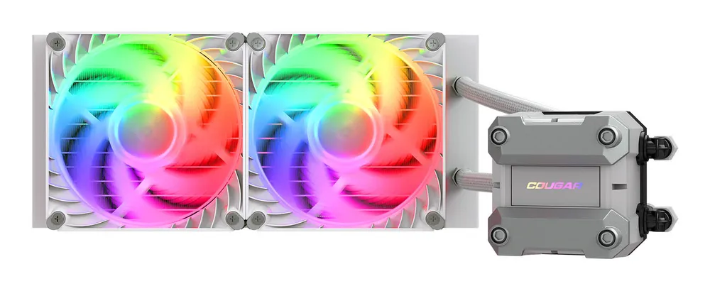 Flüssigkeitskühlung COUGAR CGR-PSDUTRGB-W-240 240mm 2 Lüfter RGB Weiß
