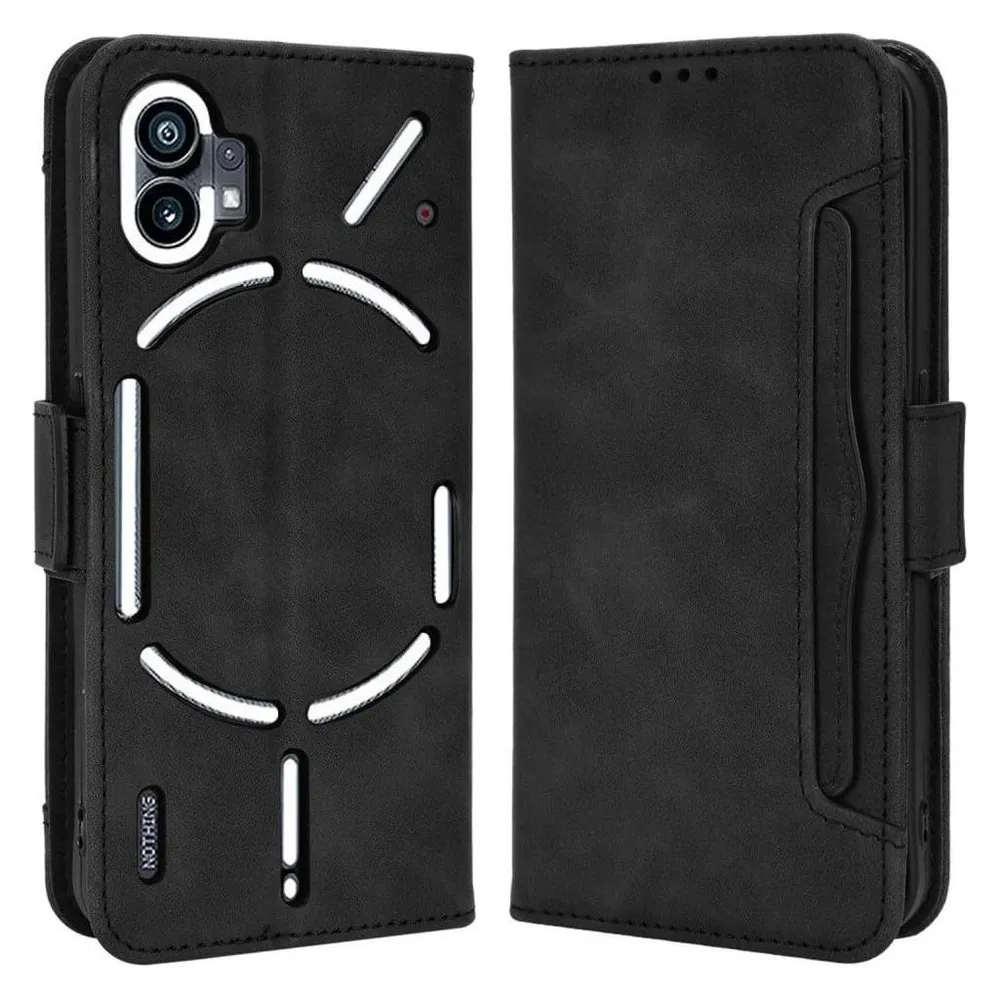 Cover-Discount Nothing Phone (1) - Etui mit vielen Kartenfächer schwarz (Nothing Phone (1))