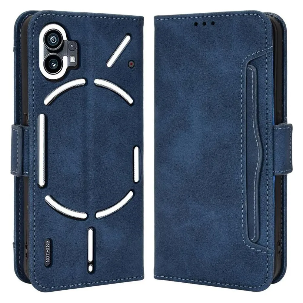 Cover-Discount Nothing Phone (1) - Etui mit vielen Kartenfächer blau (Nothing Phone (1))