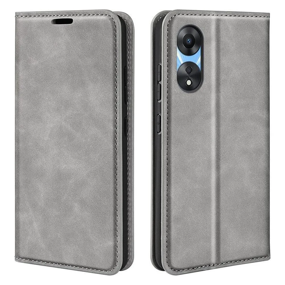 Cover-Discount OPPO A58 5G / A78 5G - Stand Flip Case Hülle grau