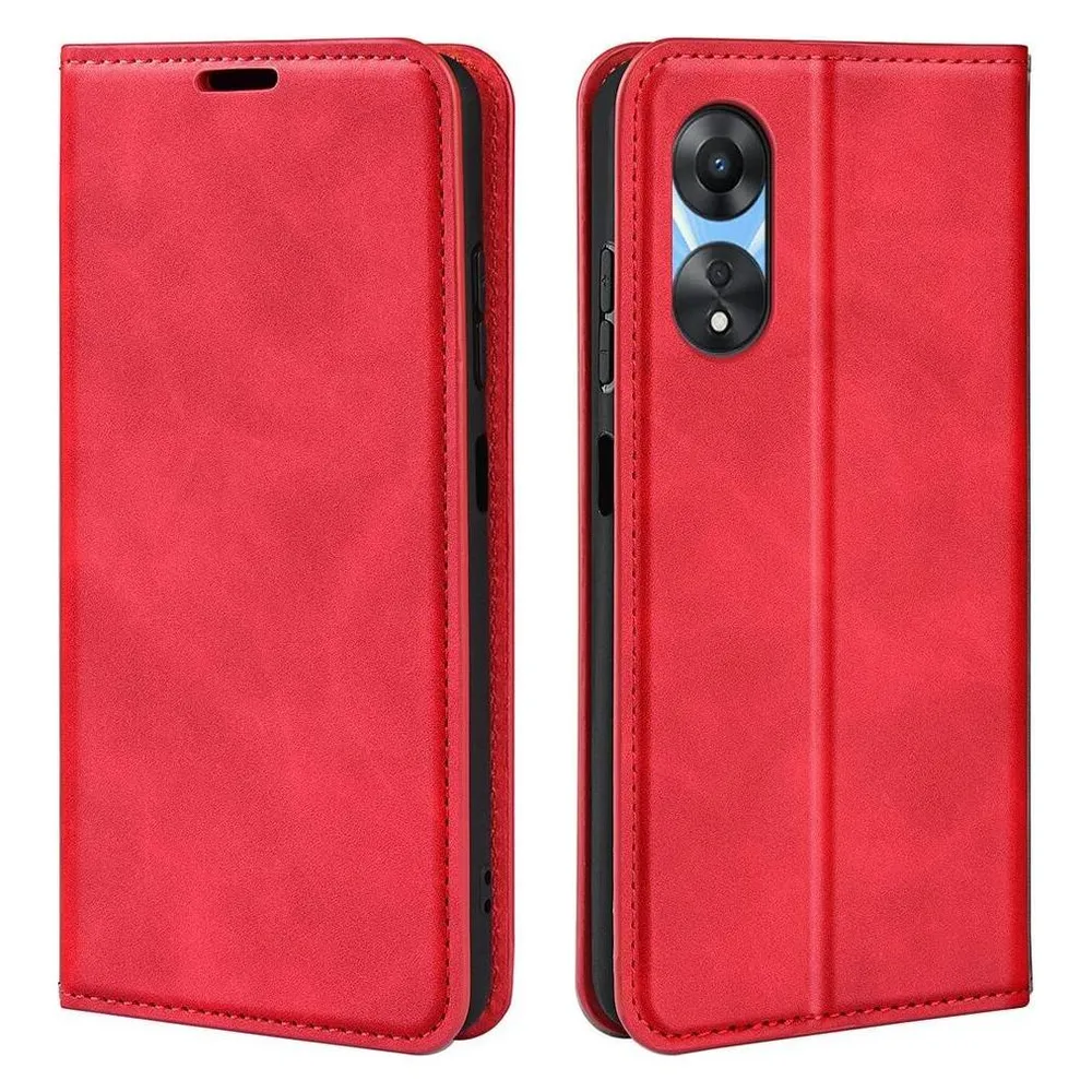 Cover-Discount OPPO A58 5G / A78 5G - Stand Flip Case Hülle rot