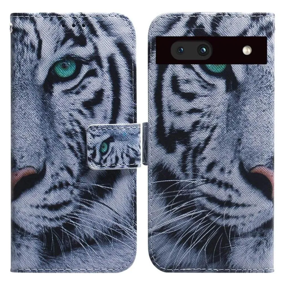 Cover-Discount Google Pixel 7a - Leder Hülle Tiger