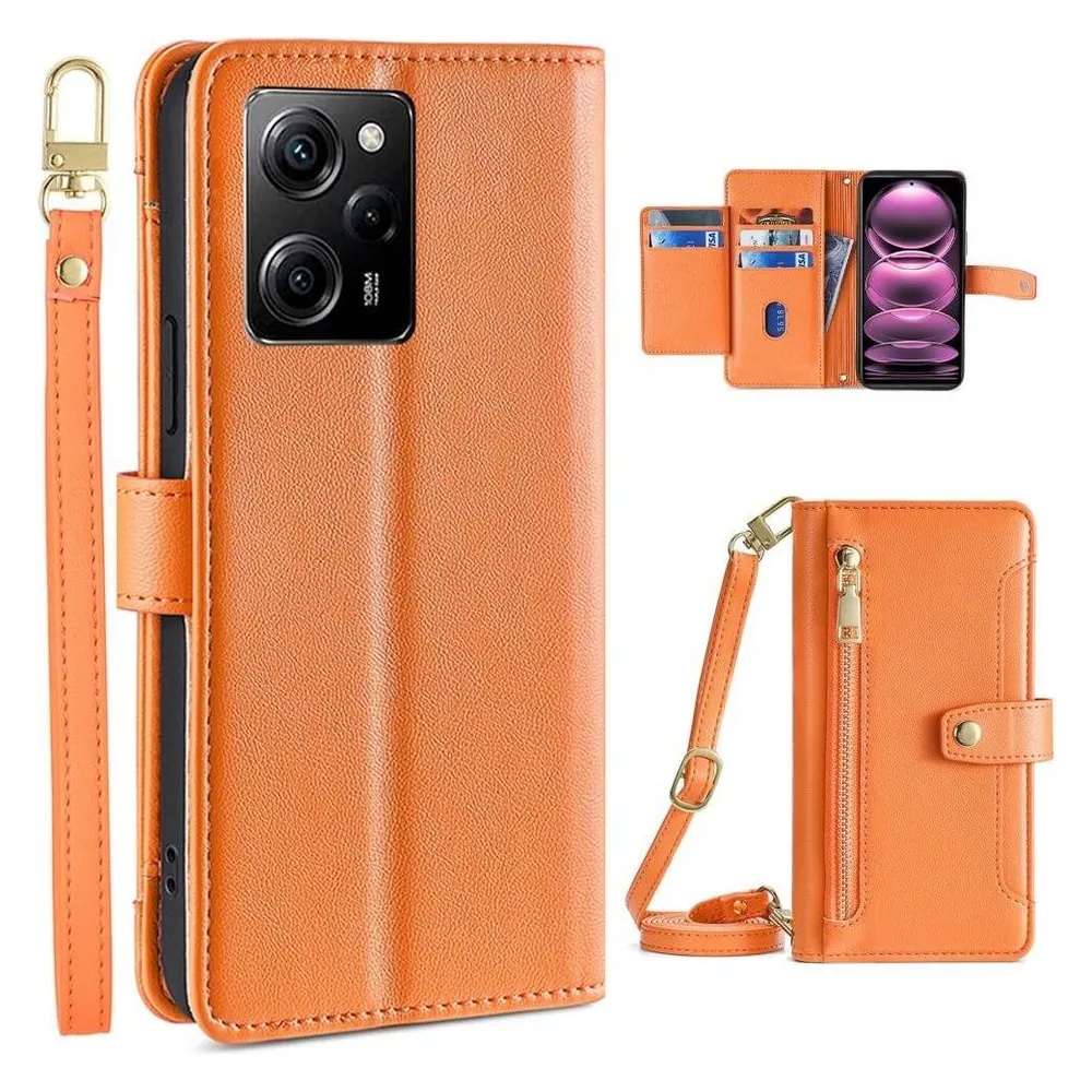 Cover-Discount Xiaomi Poco X5 Pro - Wallet Etui Hülle orange
