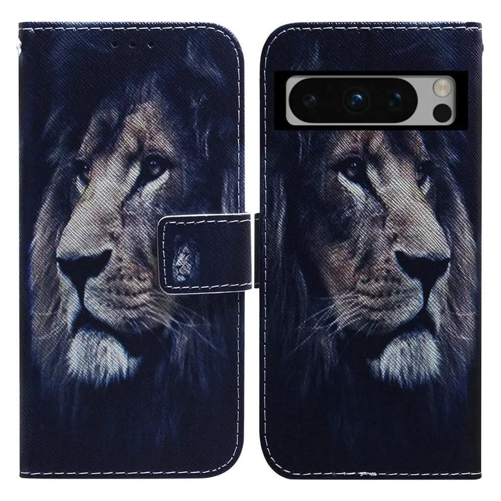 Cover-Discount Google Pixel 8 Pro - Leder Etui Hülle Löwe