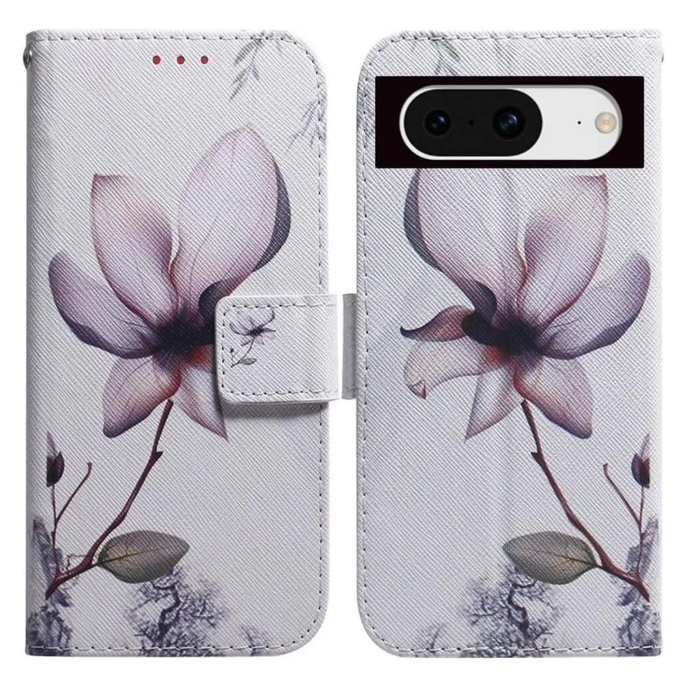 Cover-Discount Google Pixel 8 - Leder Etui Hülle Flower